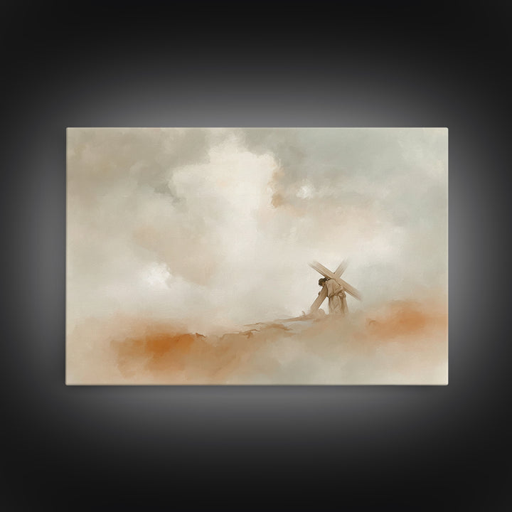 Path Of Sacrifice | Framed Canvas Print | Christian Paintings | Jesus Art Print | Christian Wall Art | Large Christian Painting | Christian