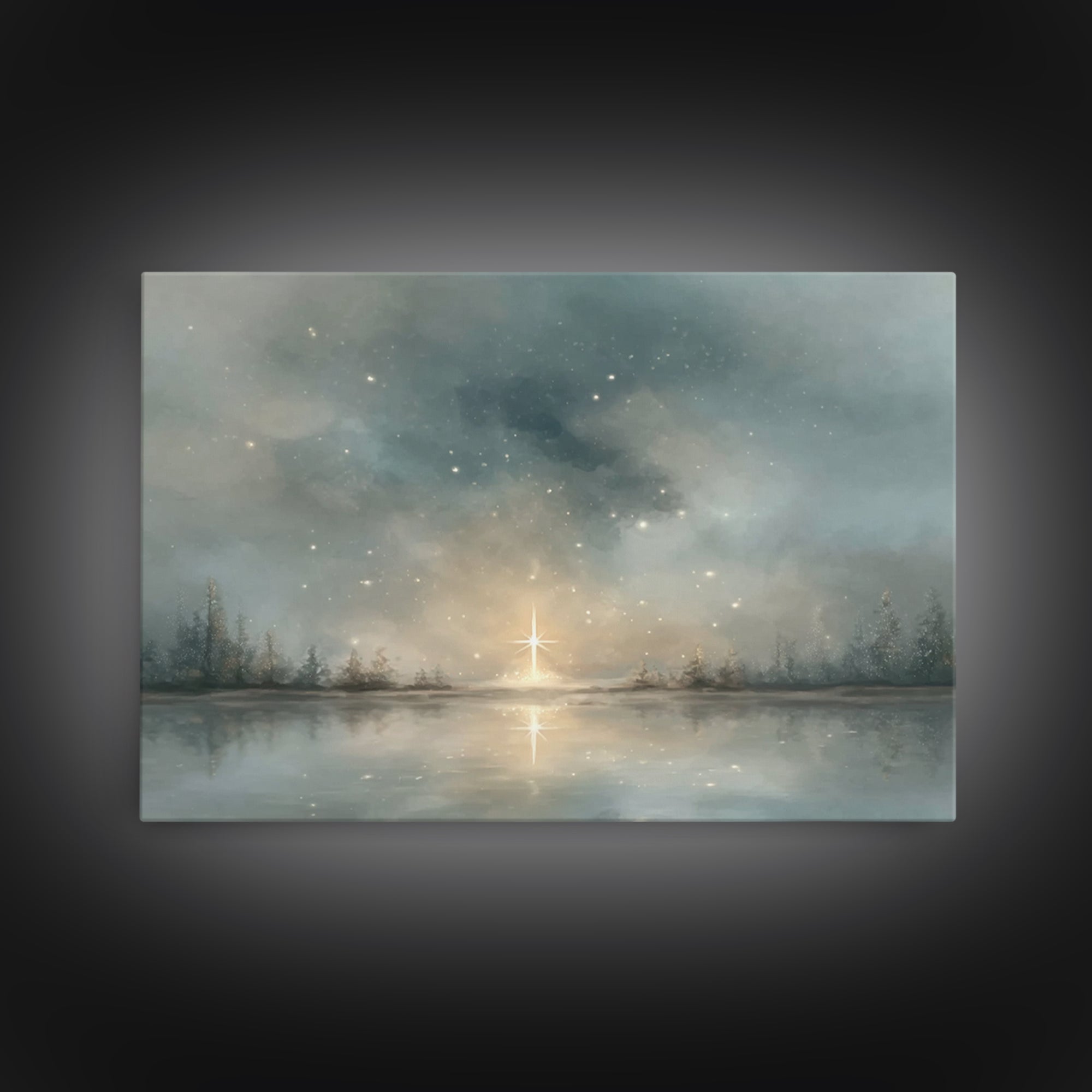 Silent Advent Star – Framed Canvas Print – Christian Wall Art – Christian Art Canvas – Christmas Art – Christian Christmas Art – Christian