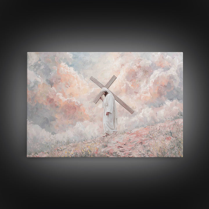 Path Of Mercy – Framed Canvas Print – Christian Wall Art – Jesus Painting – Christian Art Canvas – Large Christian Art – Christian Decor