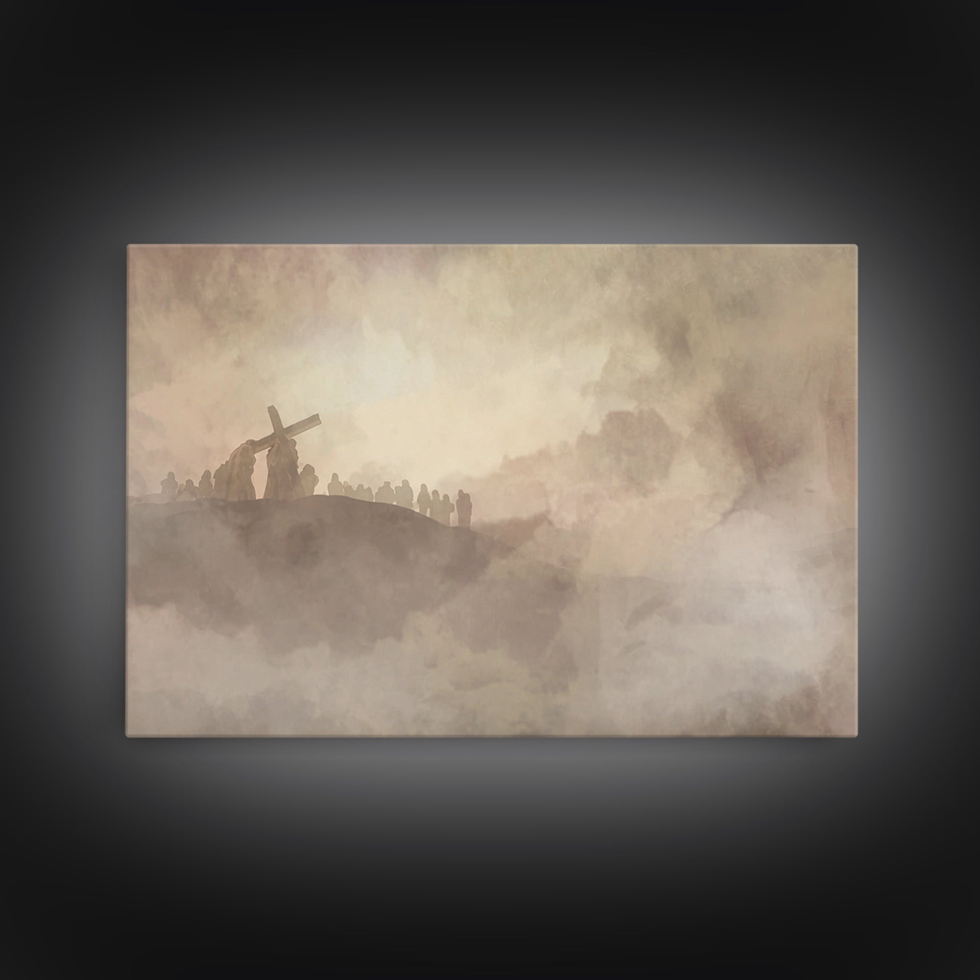 Calvary Silence – Framed Canvas Print – Christian Art Canvas – Christian Wall Art – Jesus Painting – Large Christian Painting – Christian H