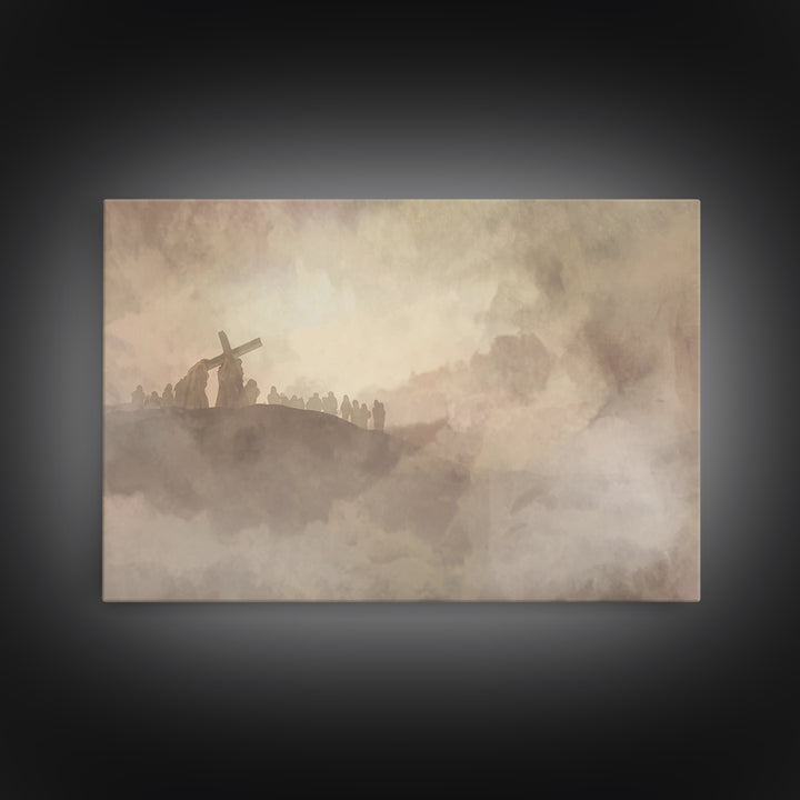 Calvary Silence – Framed Canvas Print – Christian Art Canvas – Christian Wall Art – Jesus Painting – Large Christian Painting – Christian H