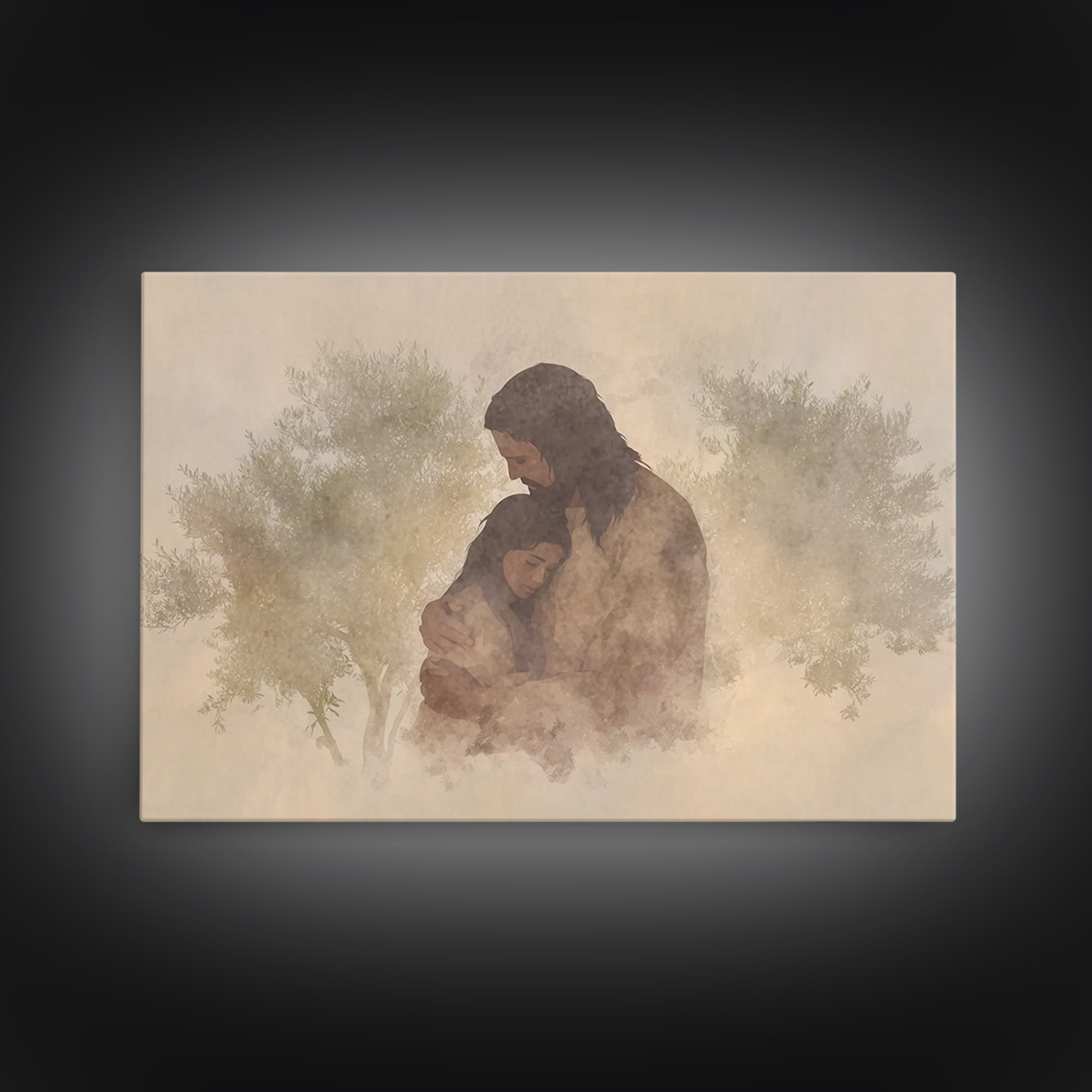 Everlasting Comfort – Framed Canvas Print – Christian Wall Art – Jesus Painting – Christian Art Canvas – Moody Christian Art – Christian De