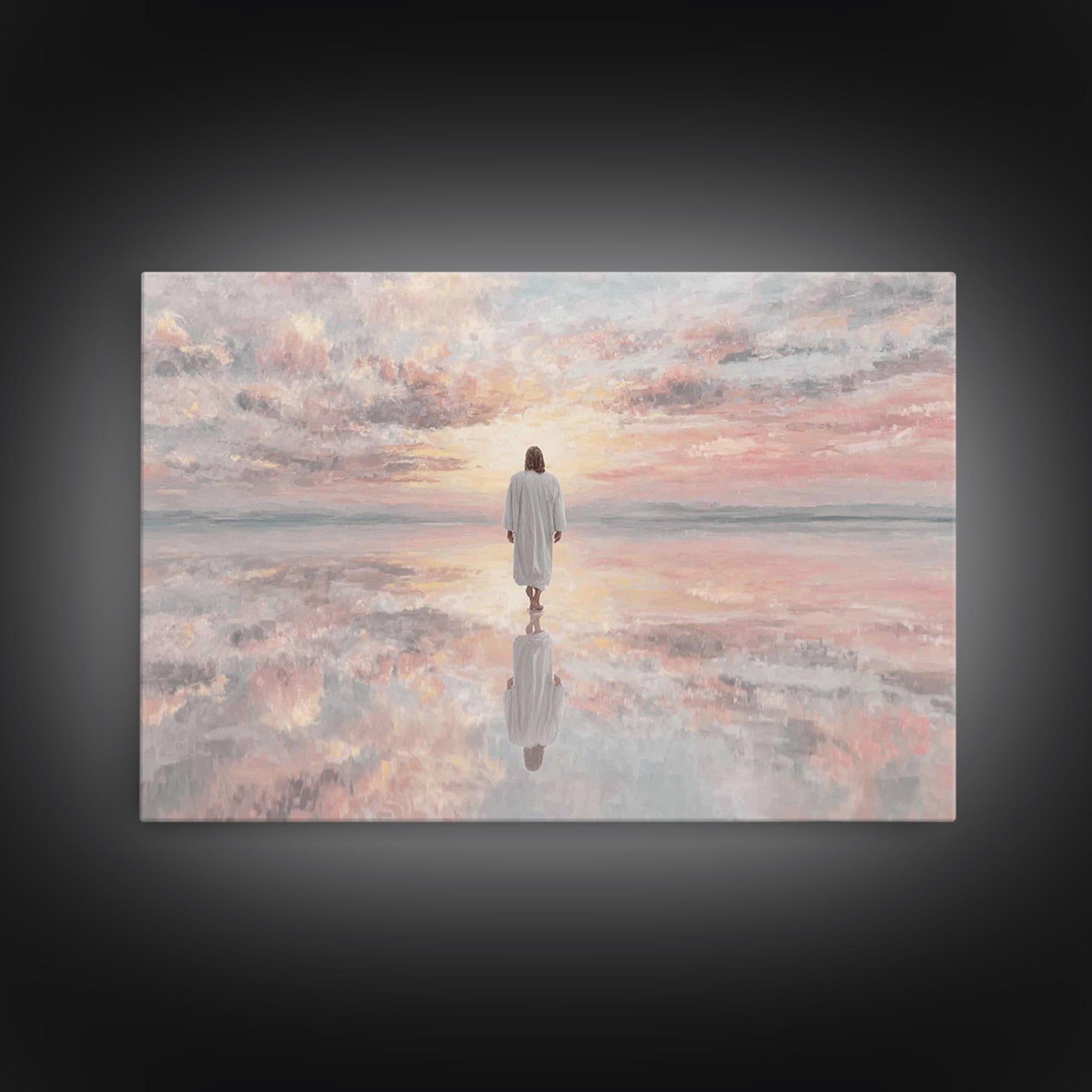 Heaven’s Gentle Horizon | Framed Canvas Print | Christian Art Canvas | Jesus Painting | Christian Wall Art | Modern Christian Painting | Ch