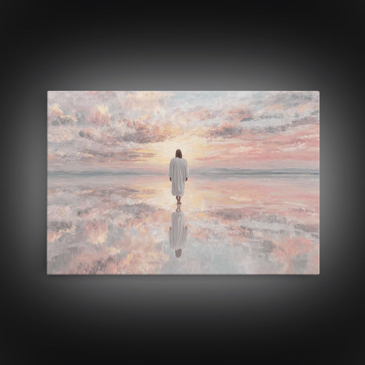 Heaven’s Gentle Horizon | Framed Canvas Print | Christian Art Canvas | Jesus Painting | Christian Wall Art | Modern Christian Painting | Ch