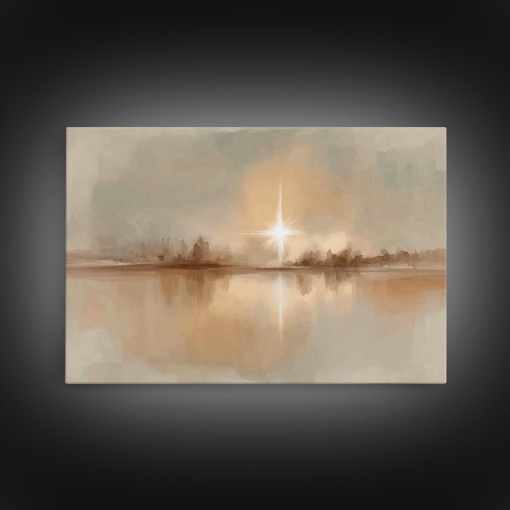 Radiant Bethlehem Star, Framed Canvas Print, Christian Wall Art, Christian Art Canvas, Christmas Art, Modern Christian Art, Christian Chris