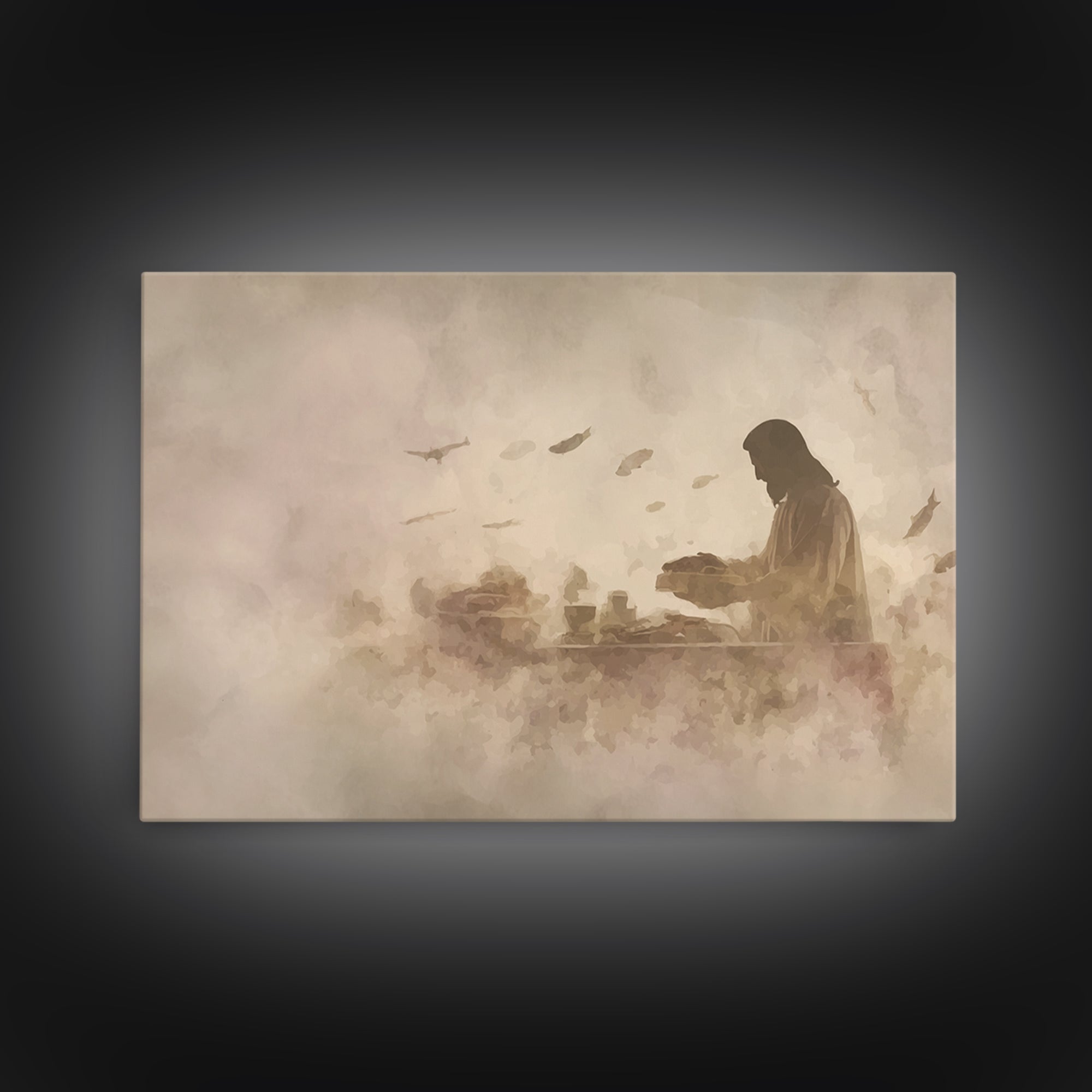 Heavenly Provision – Framed Canvas Print – Christian Wall Art – Christian Art Canvas – Jesus Painting – Moody Christian Art – Christian Art