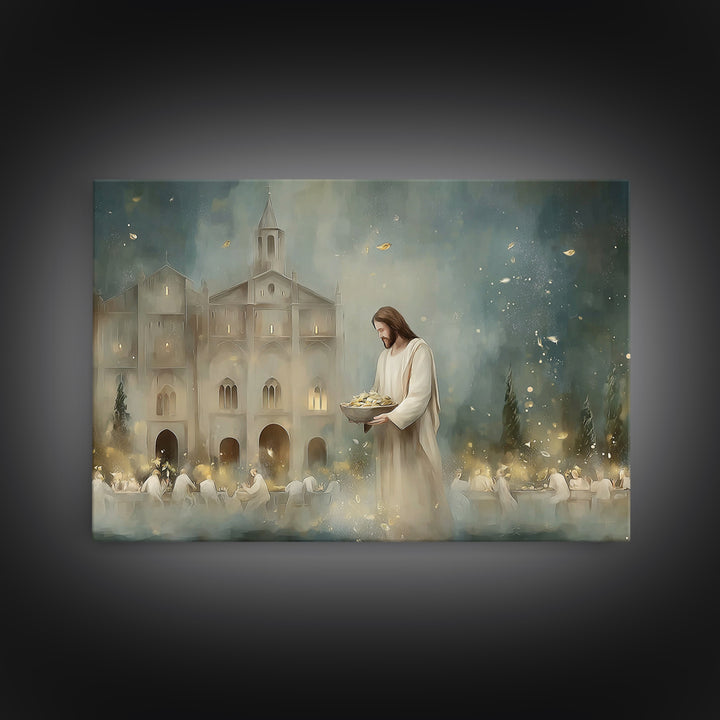 Cathedral Blessing – Framed Canvas Print – Christian Wall Art – Christian Art Canvas – Jesus Painting – Moody Christian Art – Christian Dec