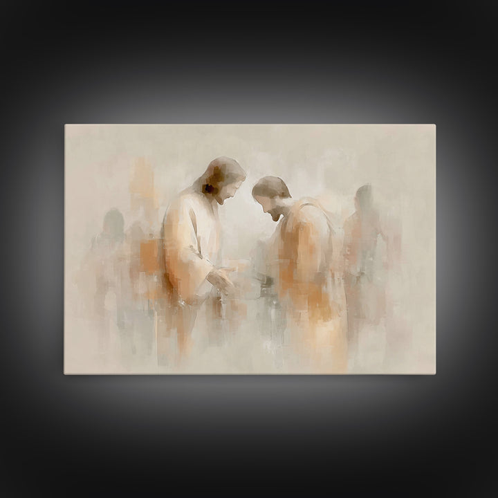 Humble Offering – Framed Canvas Print – Christian Wall Art – Christian Art Canvas – Modern Christian Art – Jesus Painting – Christian Art G