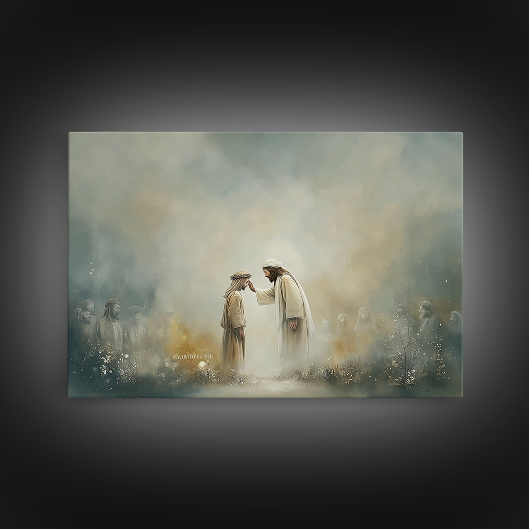 Circle Of Blessing | Framed Canvas Print | Christian Art Canvas | Jesus Painting | Christian Wall Art | Christian Decorations | Christian G