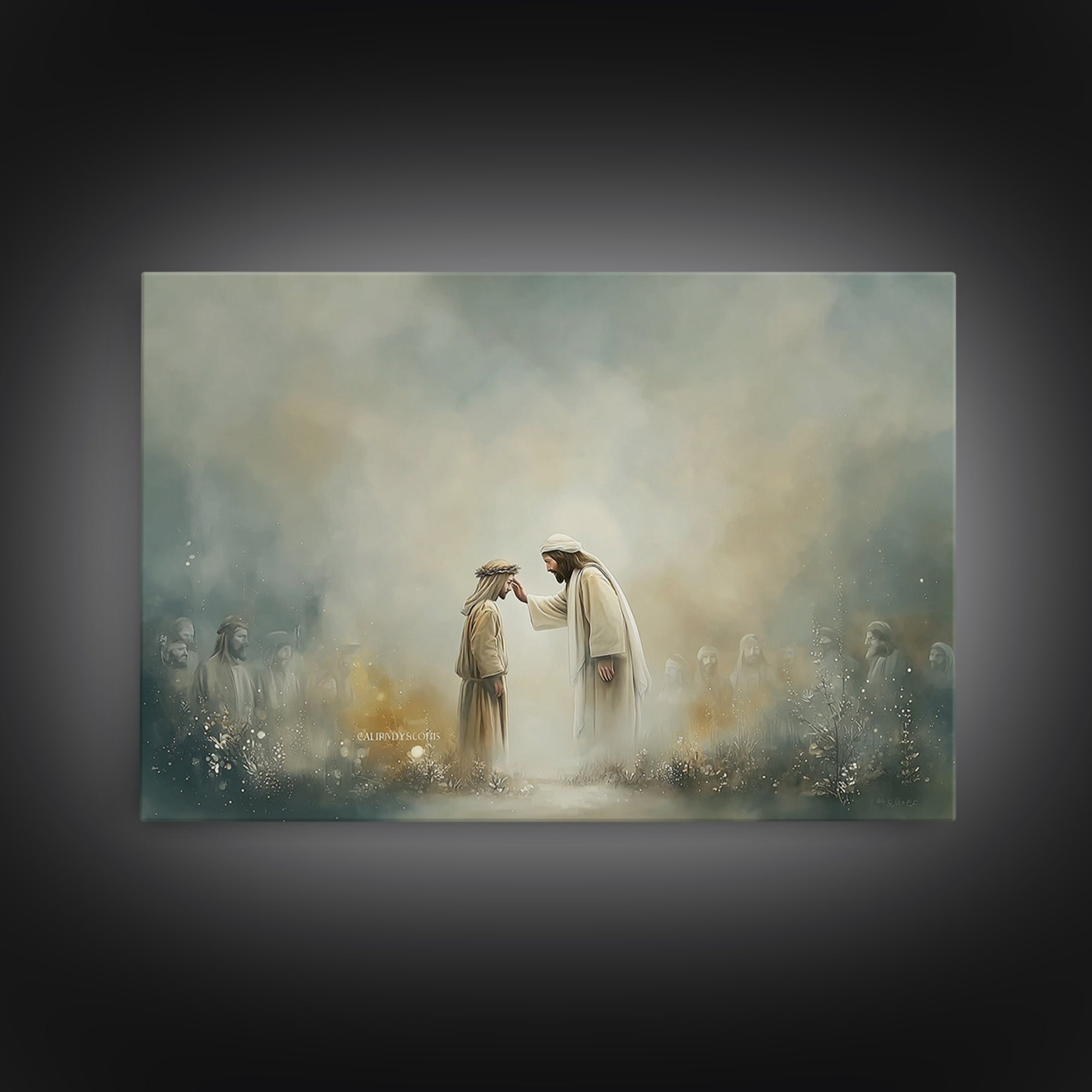 Circle Of Blessing | Framed Canvas Print | Christian Art Canvas | Jesus Painting | Christian Wall Art | Christian Decorations | Christian G