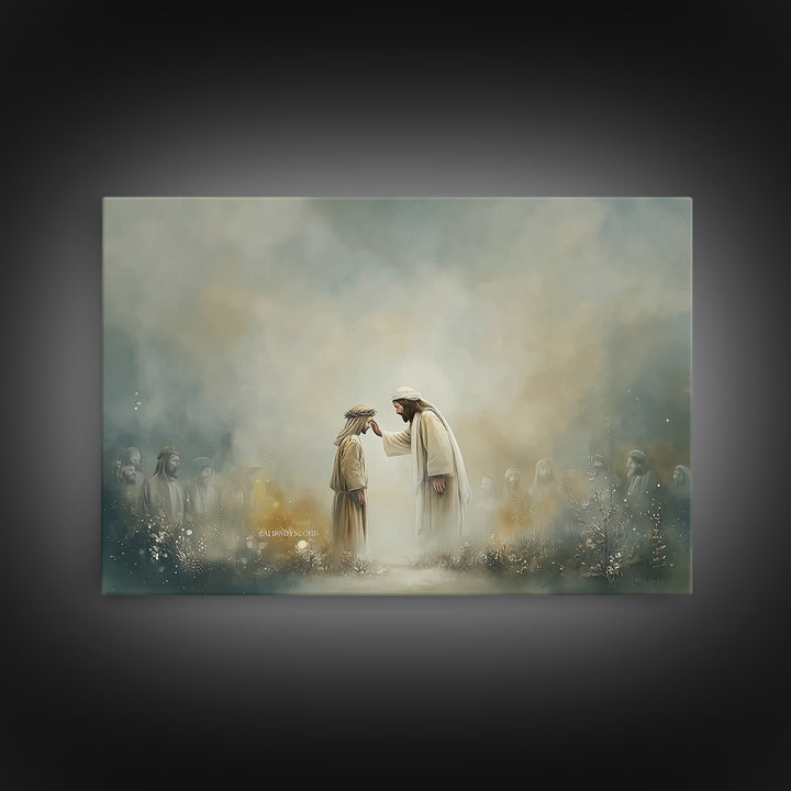 Circle Of Blessing | Framed Canvas Print | Christian Art Canvas | Jesus Painting | Christian Wall Art | Christian Decorations | Christian G