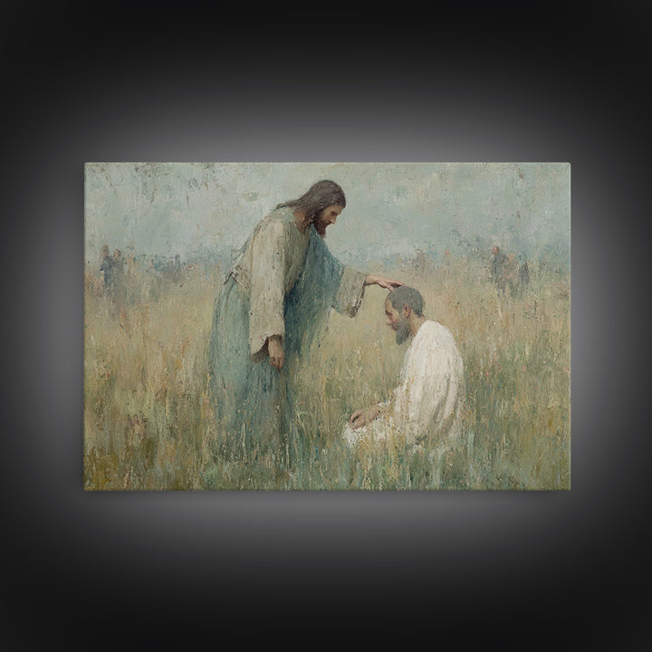Morning Of Healing – Framed Canvas Print – Christian Painting – Christian Wall Art – Jesus Art Print – Christian Art Canvas – Christian Gif