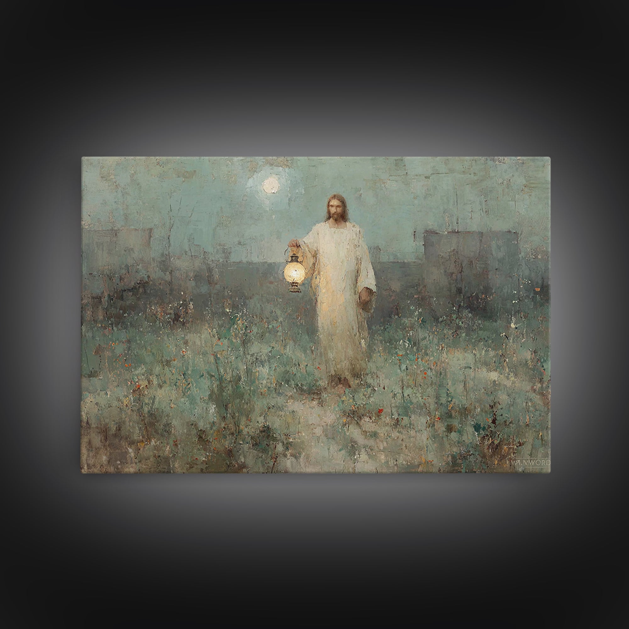 Gentle Shepherd Light, Framed Canvas Print, Jesus Canvas Art, Christian Wall Art, Christian Art Canvas, Christian Gift Ideas, Christian Dec