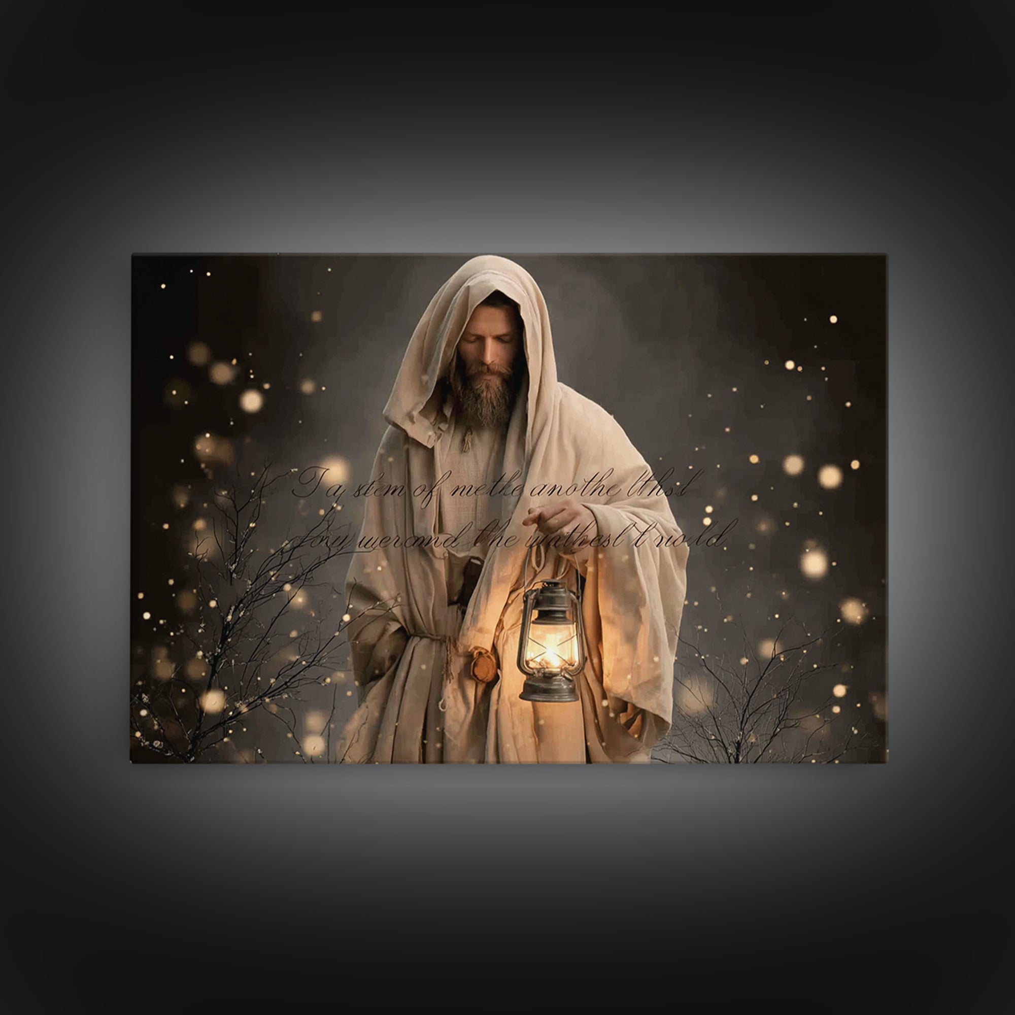 Lantern Of Grace | Framed Canvas Print | Jesus Canvas Art | Christian Wall Art | Christian Art Canvas | Christian Gift | Vintage Christian