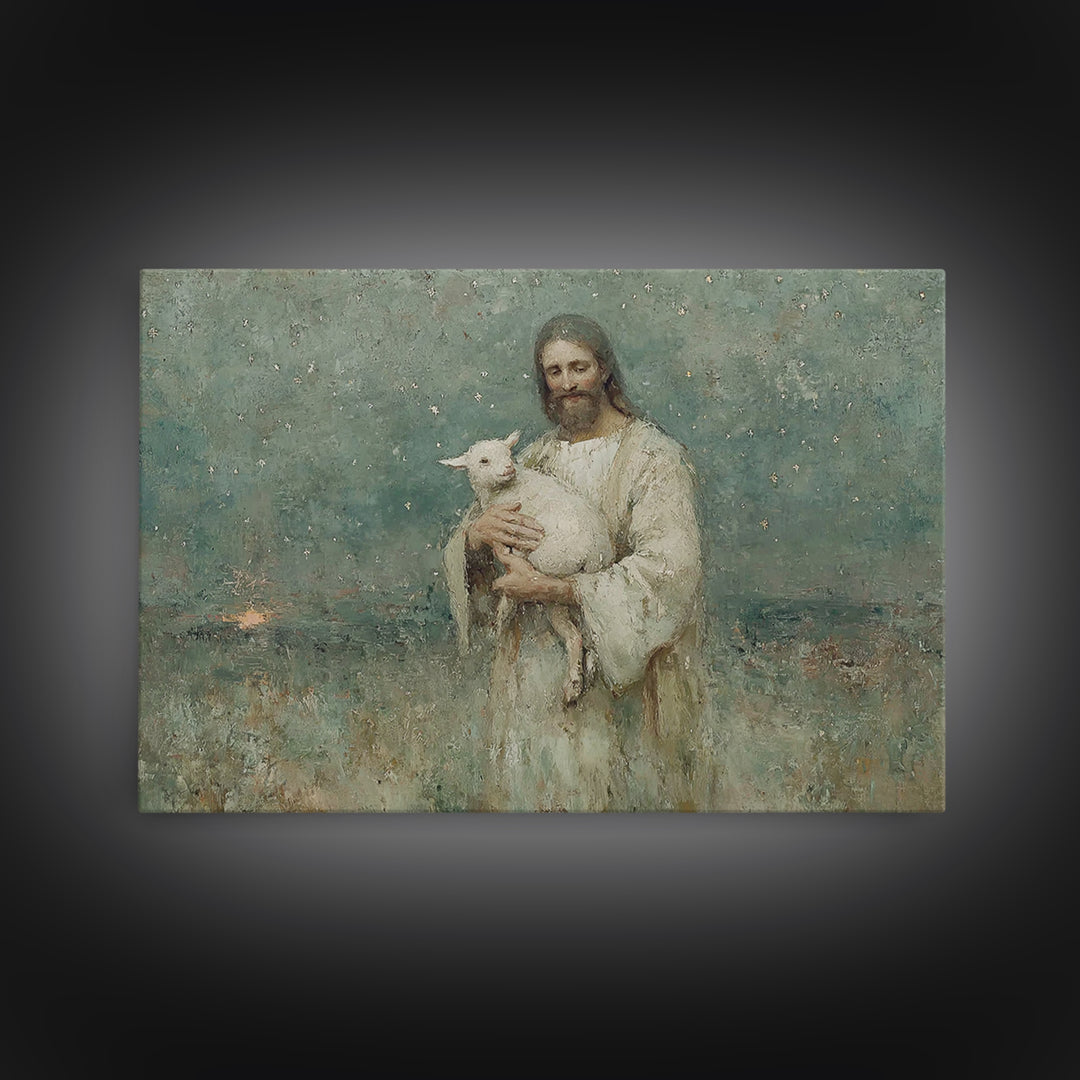 Shepherd Of Stars, Framed Canvas Print, Christian Wall Art, Jesus Painting Canvas, Christian Art Canvas, Vintage Christian Art, Christian G