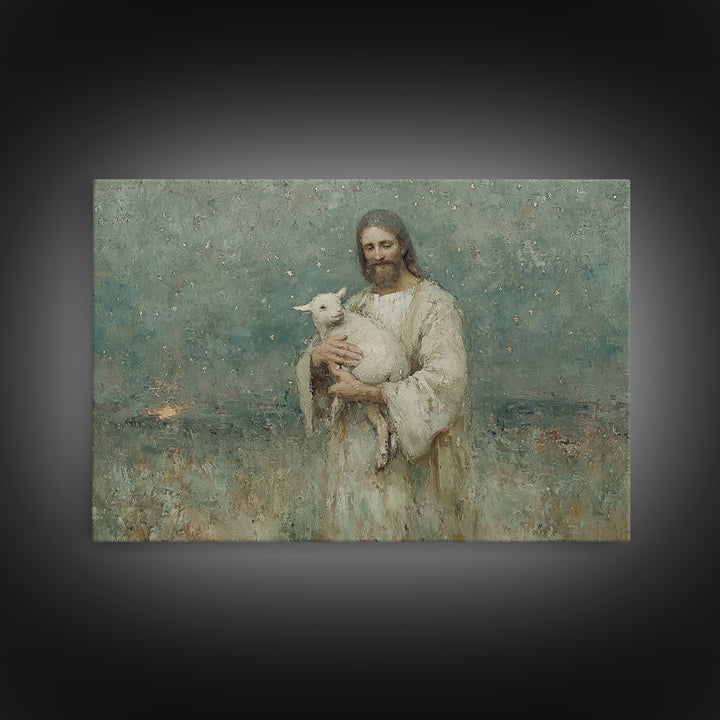 Shepherd Of Stars, Framed Canvas Print, Christian Wall Art, Jesus Painting Canvas, Christian Art Canvas, Vintage Christian Art, Christian G