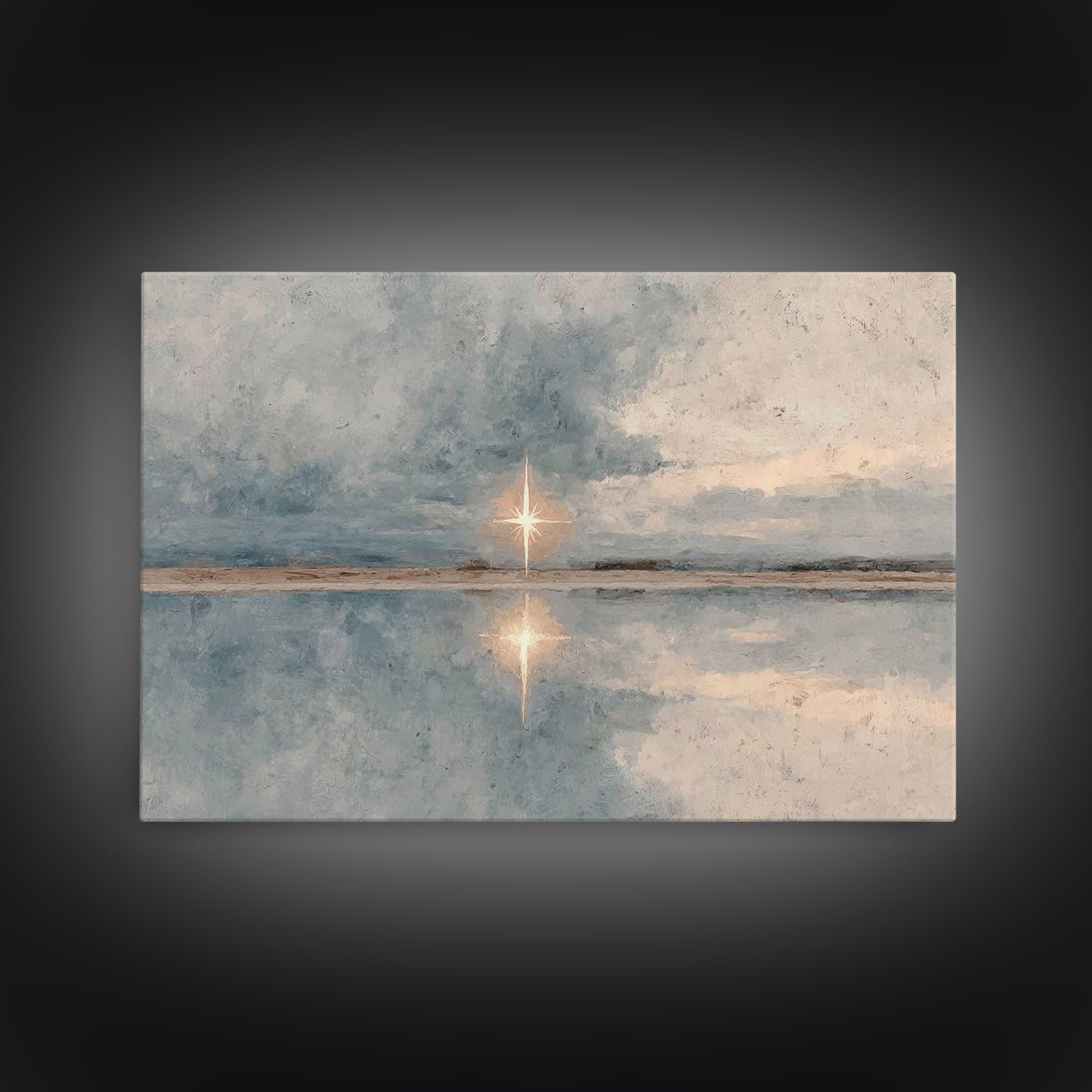 Calm Horizon Star – Framed Canvas Print – Christian Art – Christmas Canvas Wall Art – Christian Gift Ideas – Modern Christian Art – Christi