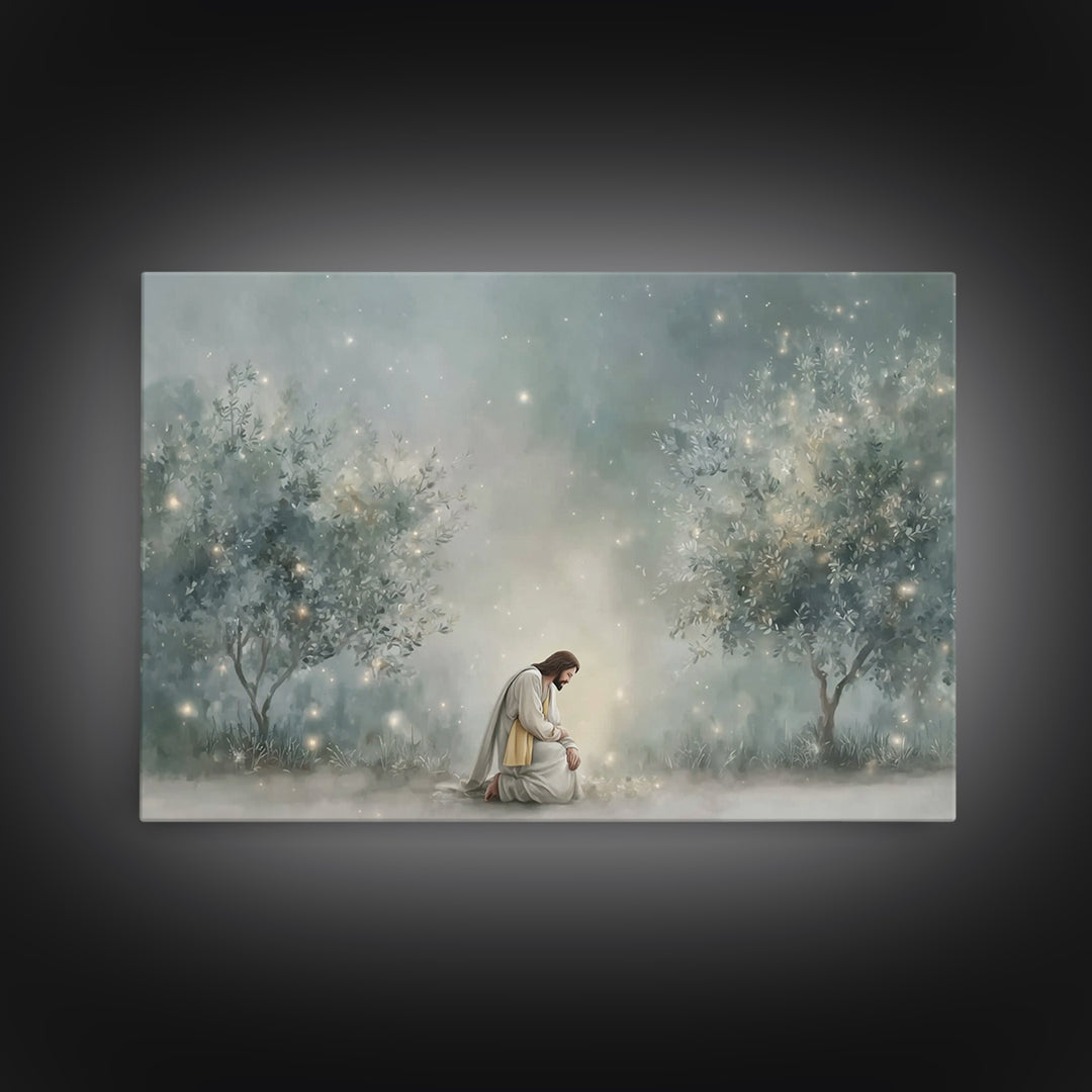Heavenly Stillness - Framed Canvas Print - Christian Wall Art - Modern Christian Art - Jesus Painting - Christian Art Canvas
