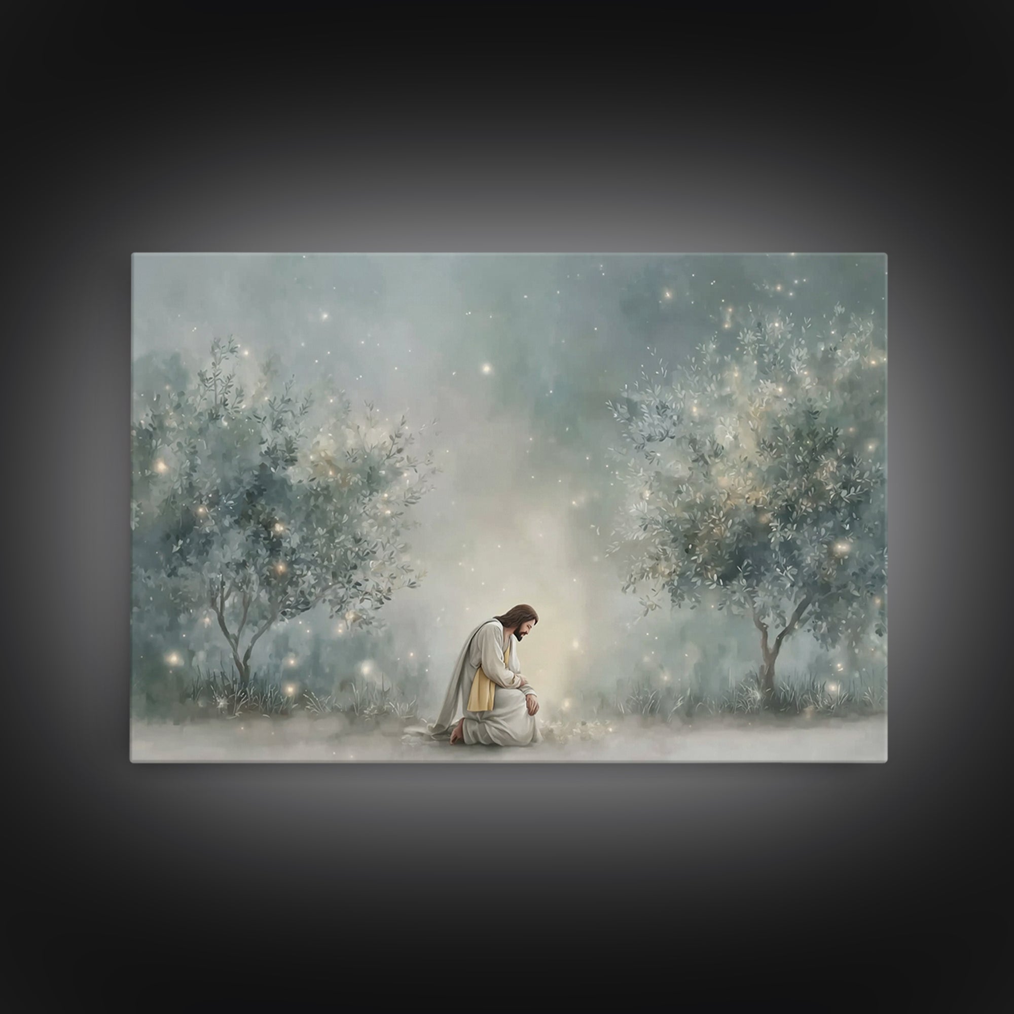 Heavenly Stillness - Framed Canvas Print - Christian Wall Art - Modern Christian Art - Jesus Painting - Christian Art Canvas