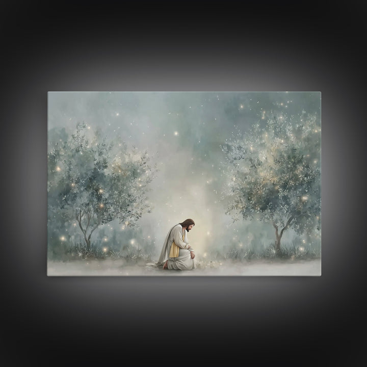 Heavenly Stillness - Framed Canvas Print - Christian Wall Art - Modern Christian Art - Jesus Painting - Christian Art Canvas