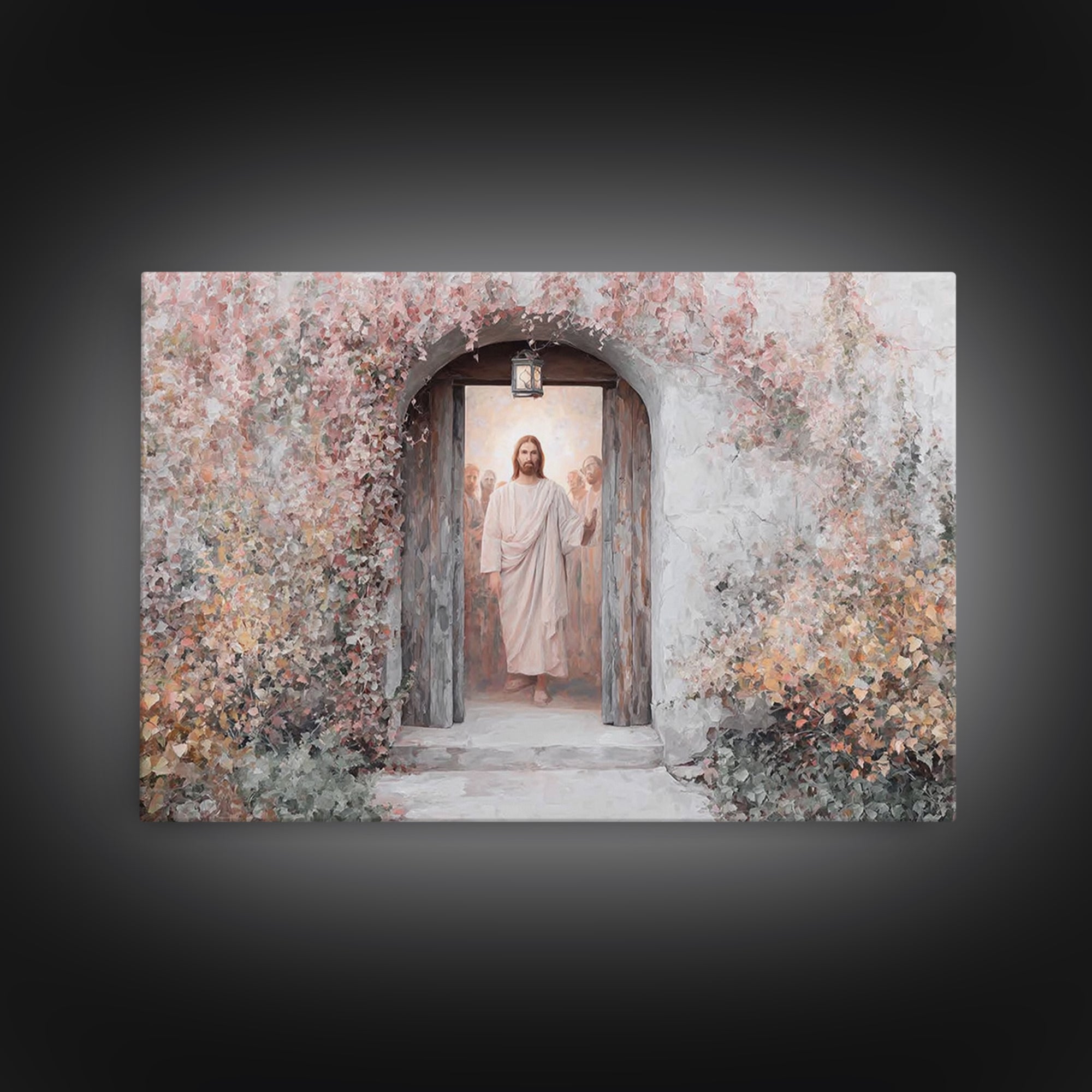 Blessed Entryway - Framed Canvas Print - Christian Art Canvas - Christian Wall Art - Jesus Painting - Christian Christmas Art