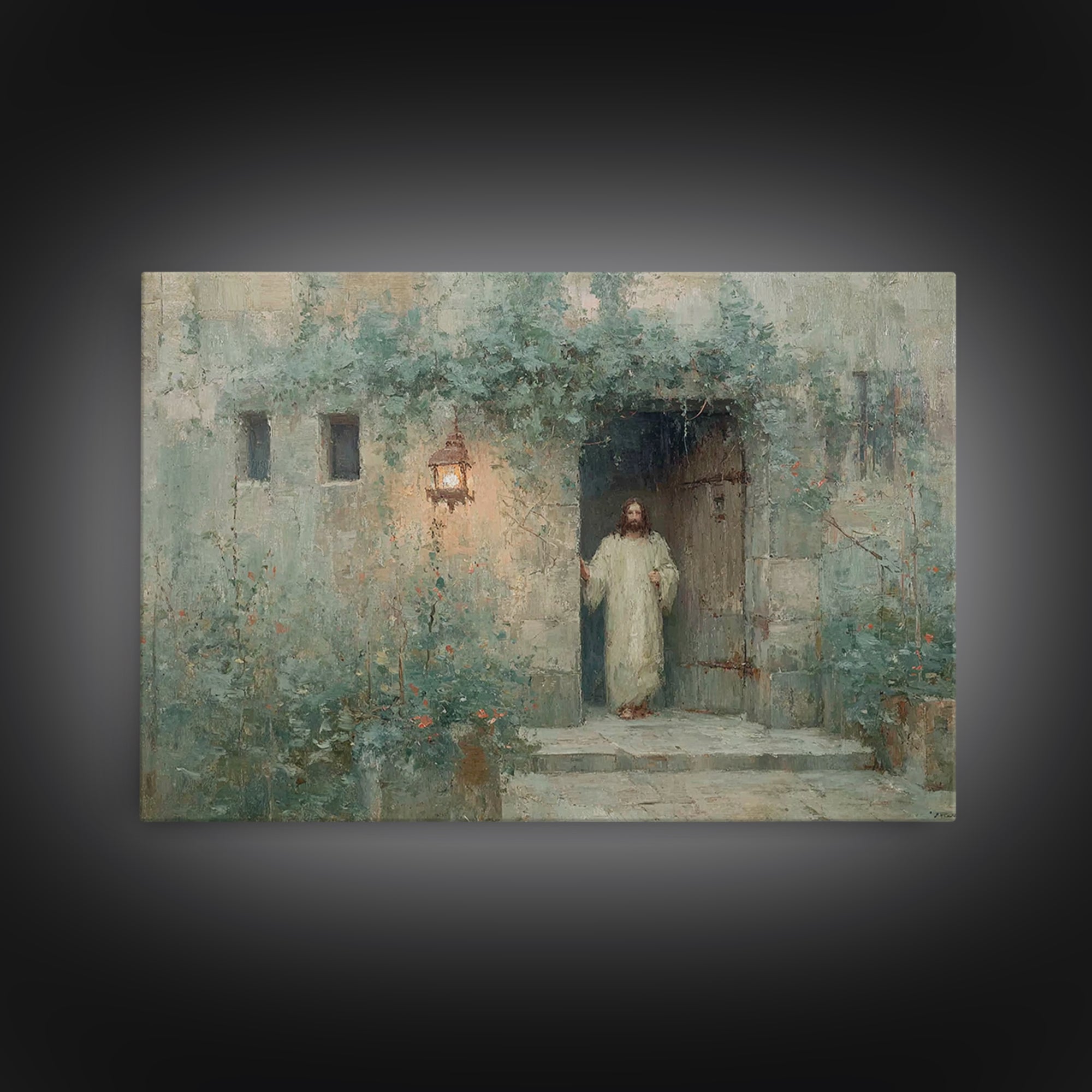 Light Of Welcome - Framed Canvas Print - Christian Wall Art - Modern Christian Art - Jesus Painting - Christian Art Canvas