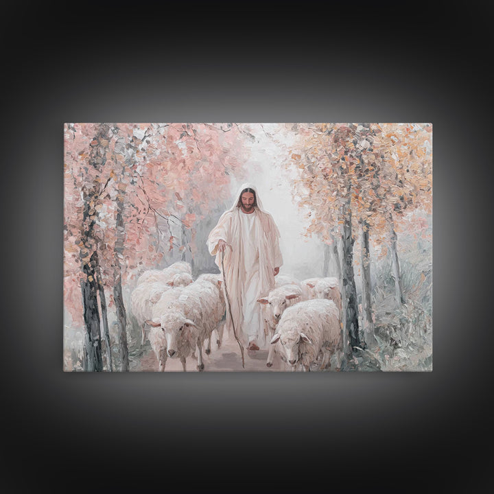 Shepherd Of Peace – Framed Canvas Print – Christian Wall Art – Jesus Painting – Christian Art Canvas – Large Christian Art