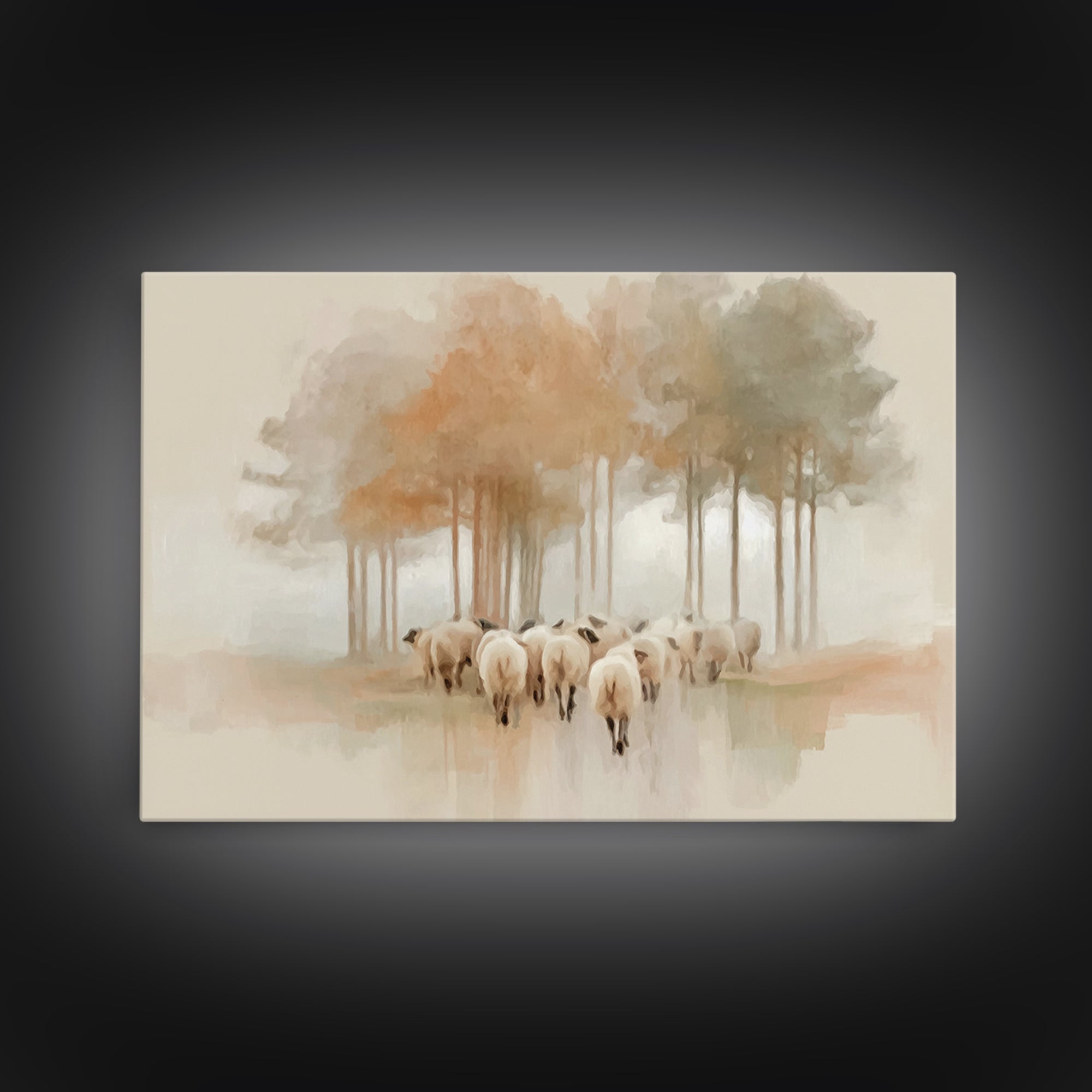 Autumn Flock – Framed Canvas Print – Christian Art Canvas – Christian Art Print – Christian Wall Art – Vintage Christian Art