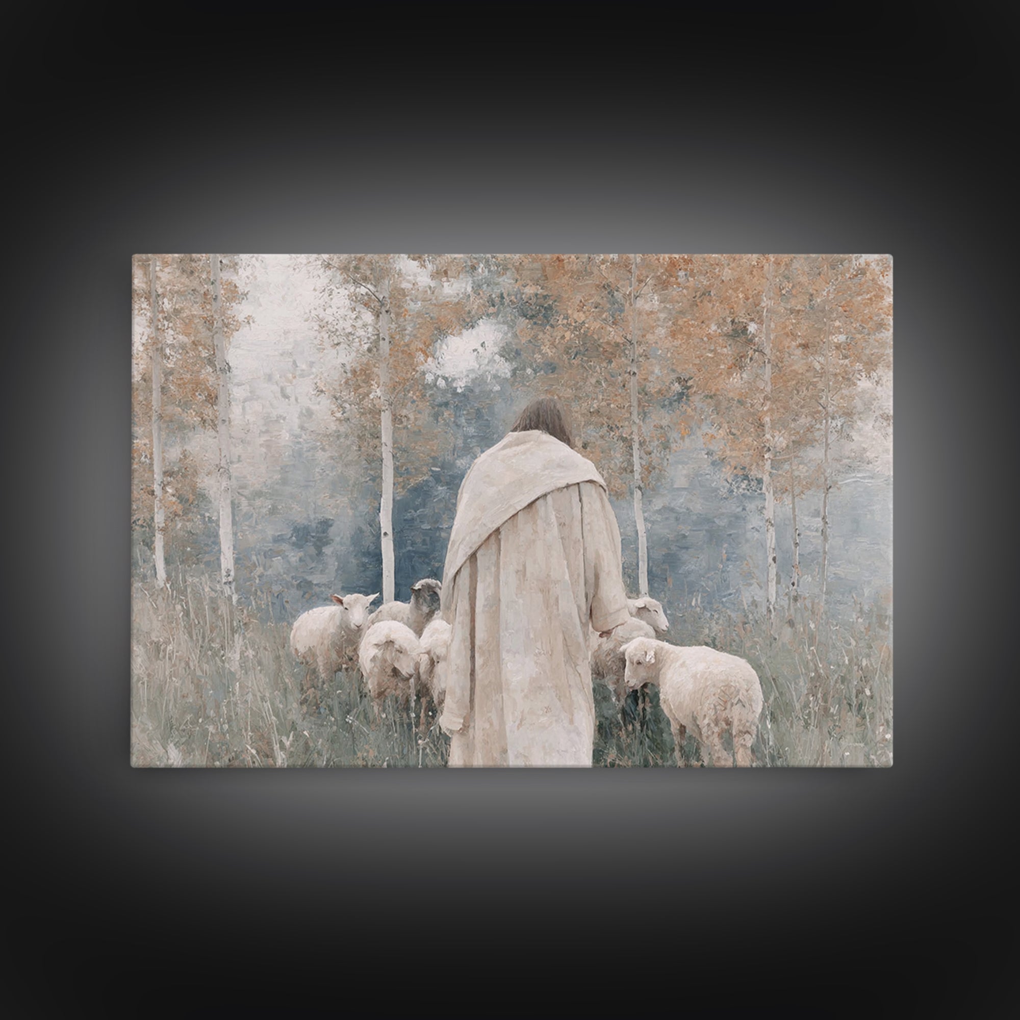 Gentle Watch – Framed Canvas Print – Christian Art Canvas – Subtle Christian Art – Christian Wall Art – Jesus Painting