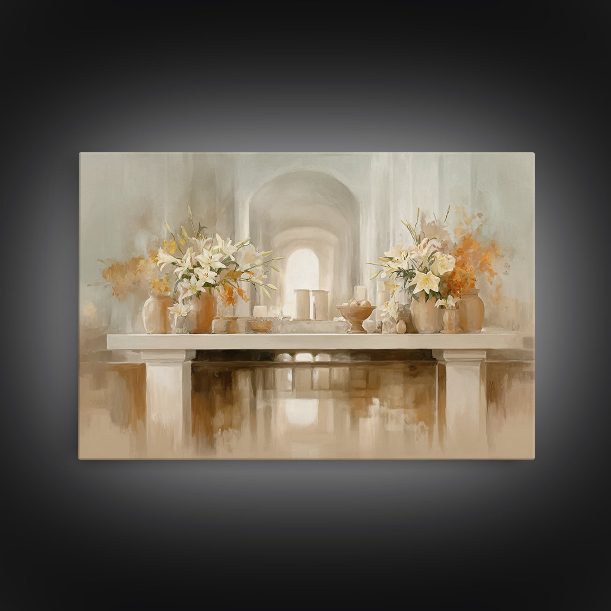 Sanctuary Of Lilies – Framed Canvas Print – Christian Decor For Home – Christian Art Prints – Christian Art Canvas – Christian Art Gift – S