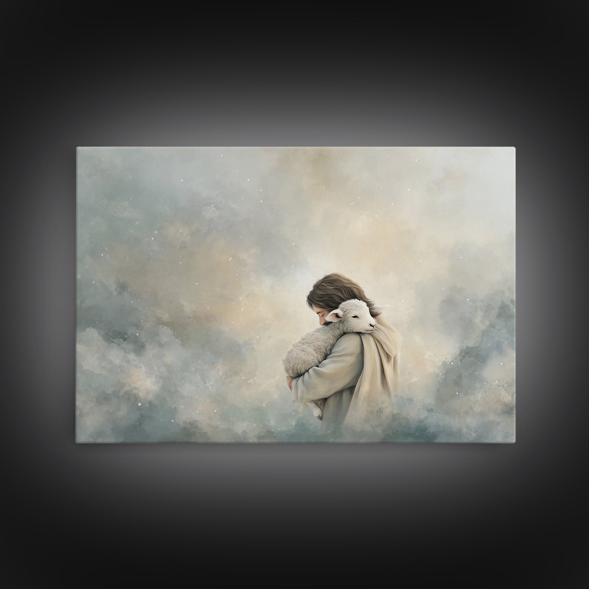 Gentle Haven Light | Framed Canvas Print | Christian Art Canvas | Jesus Painting | Christian Wall Art | Christmas Art | Christian Home Deco