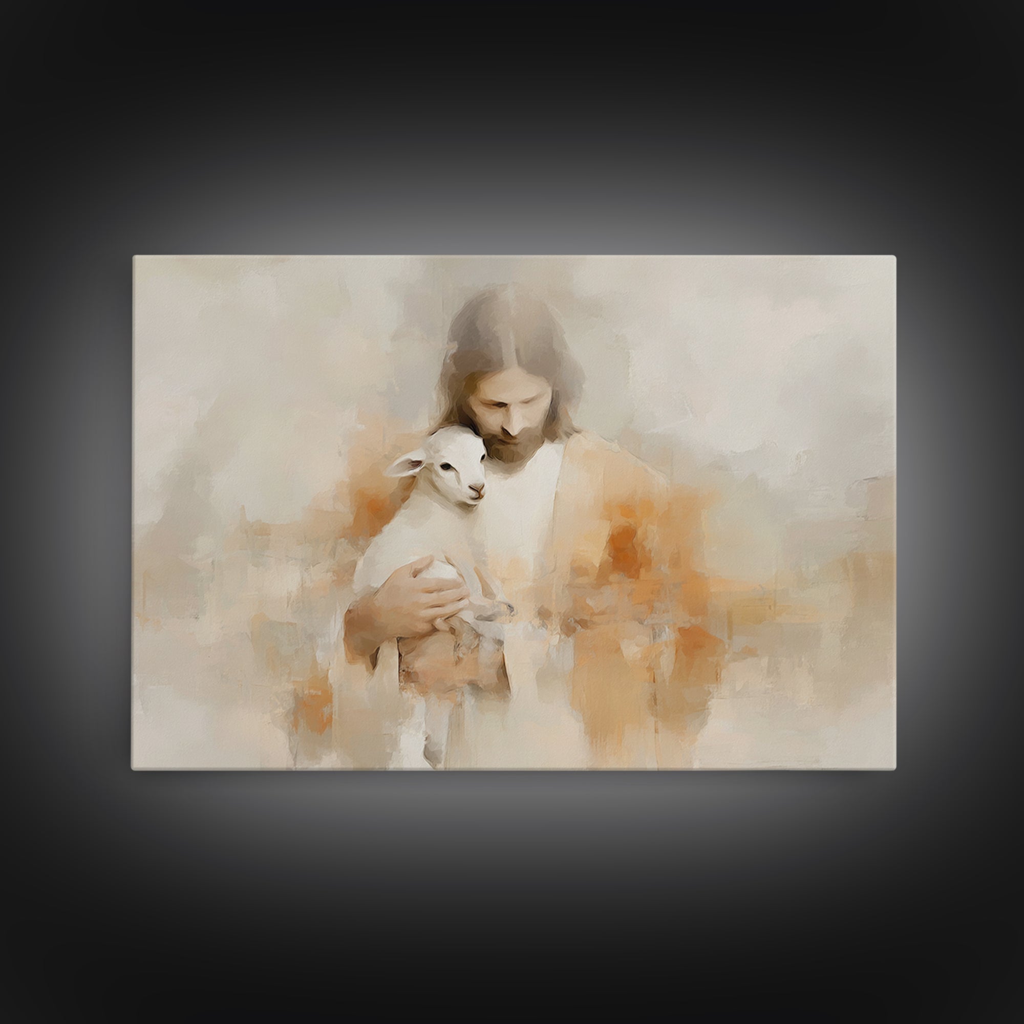Grace In Stillness, Framed Canvas Print, Christian Wall Art, Christian Art Canvas, Jesus Painting, Christmas Art, Christian Decoration, Chr