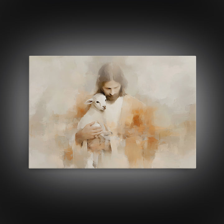 Grace In Stillness, Framed Canvas Print, Christian Wall Art, Christian Art Canvas, Jesus Painting, Christmas Art, Christian Decoration, Chr