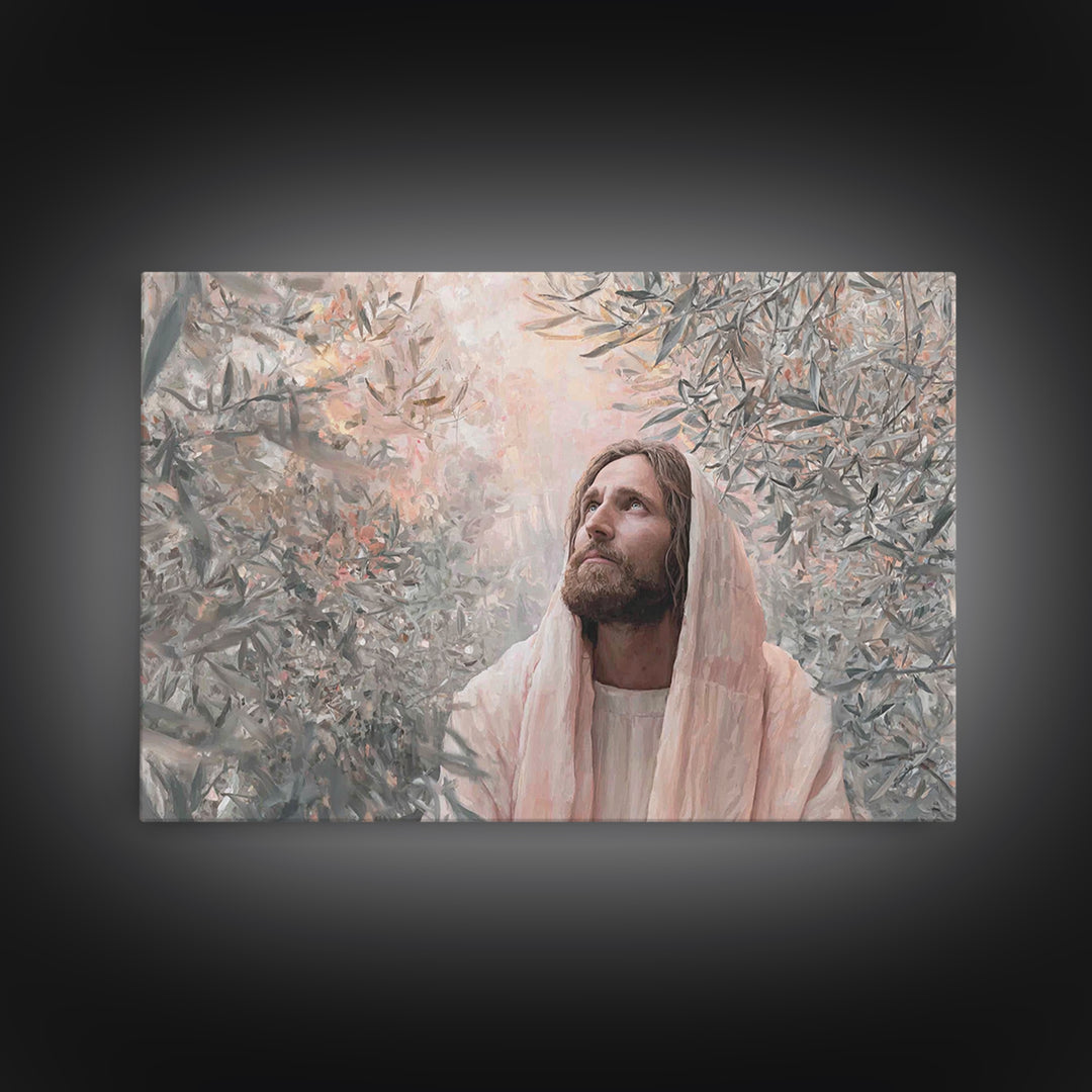 Garden Of Hope | Framed Canvas Print | Christian Art | Jesus Painting | Christian Art Canvas | Christian Wall Art | Christian Christmas Art