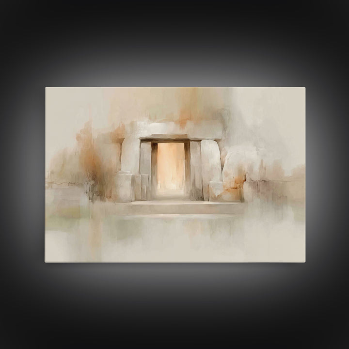 Stone Gate Hope – Framed Canvas Print – Christian Wall Art – Christian Art Canvas – Easter Art – Christian Painting – Christian Decor – Uni