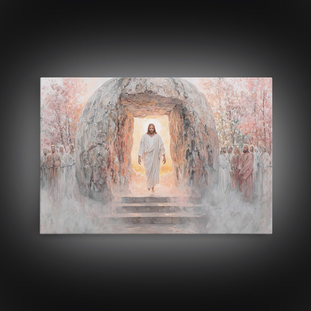 Glory Beyond The Tomb | Framed Canvas Print | Christian Art | Jesus Painting | Christian Wall Art | Christian Art Canvas | Easter Art | Chr