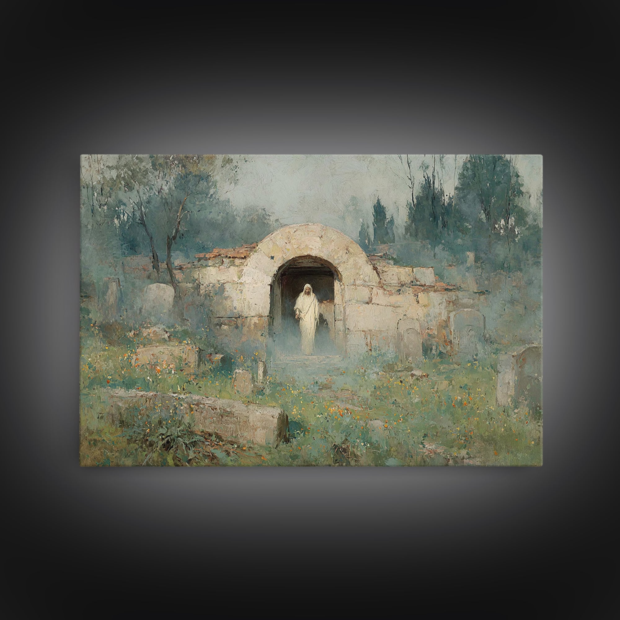 Awakening Garden Light, Framed Canvas Print, Christian Art Canvas, Christian Wall Art, Easter Art, Christian Decor, Jesus Painting, Christi