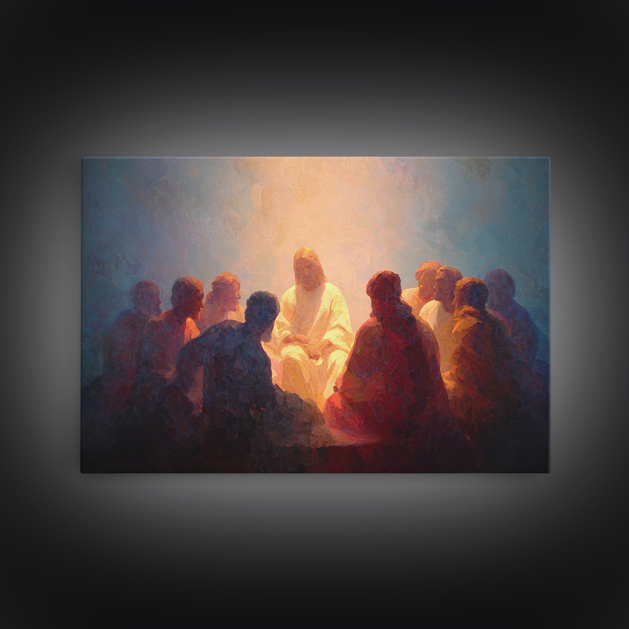 Eternal Gathering, Framed Canvas Print, Christian Art Canvas, Jesus Painting, Christian Wall Art, Christmas Art Prints, Modern Christian Ar