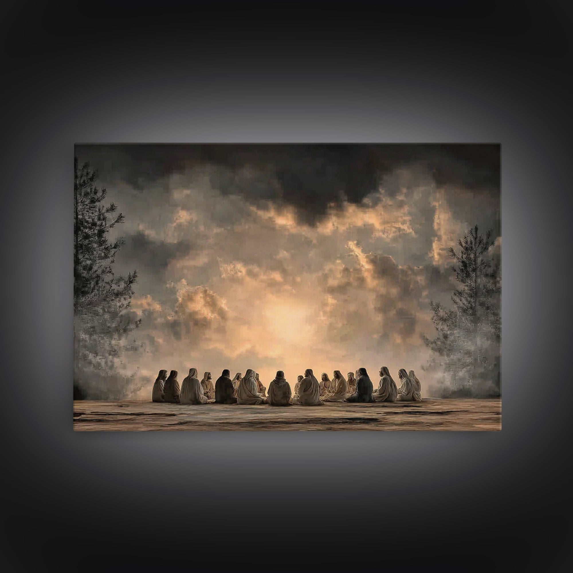 Holy Summit | Framed Canvas Print | Christian Wall Art | Christian Christmas Art | Jesus Painting | Christian Art Canvas | Vintage Christia