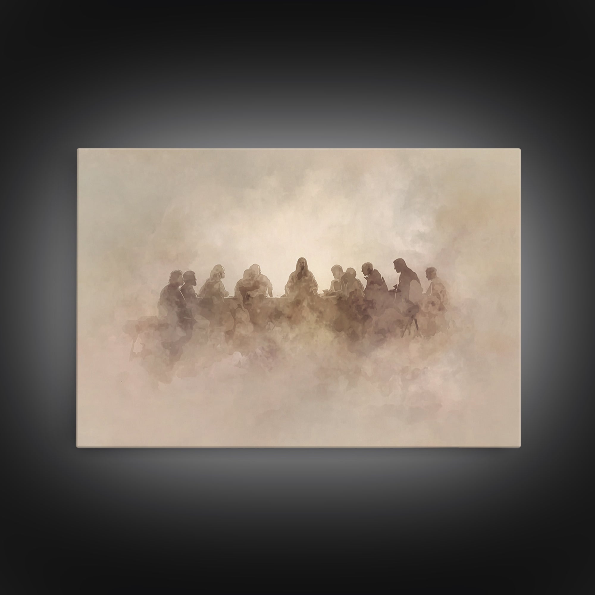 Mystic Supper - Framed Canvas Print - Christian Art Canvas - Jesus Painting - Christian Wall Art - Subtle Christian Art - Christian Christm