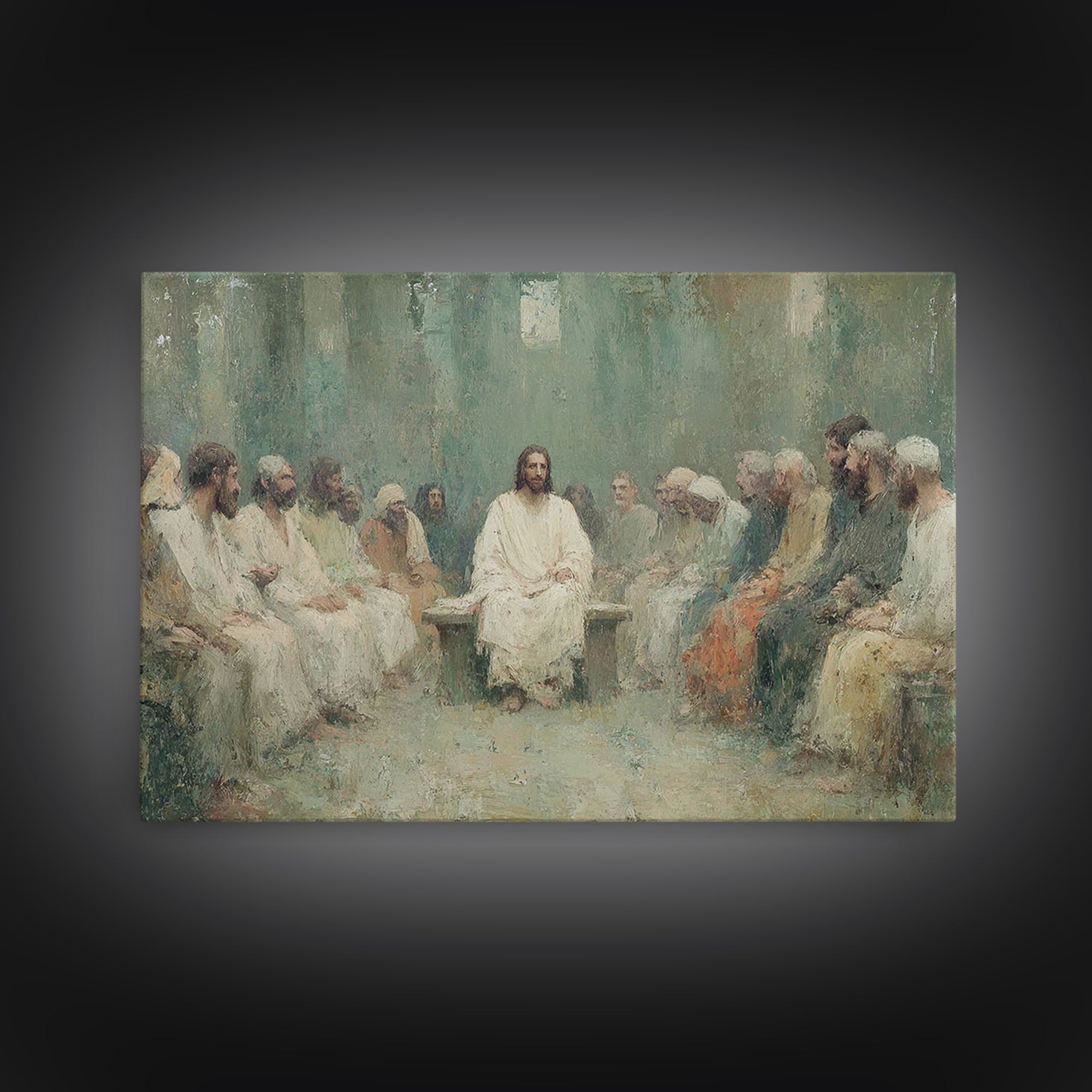 Heavenly Circle | Framed Canvas Print | Christian Art Canvas | Jesus Painting | Modern Christian Art | Christian Gift Ideas | Christmas Wal