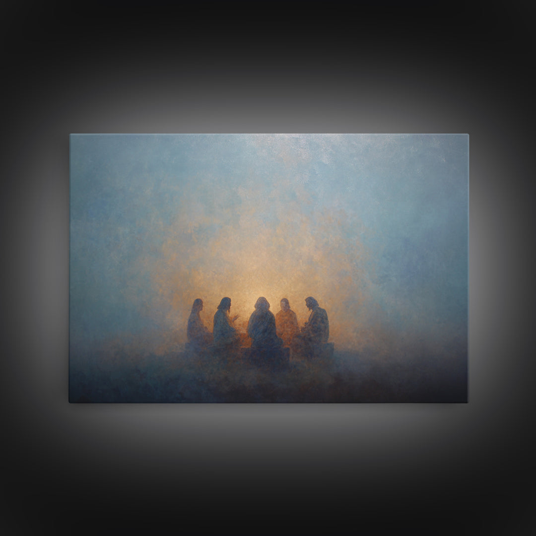 Sacred Assembly - Framed Canvas Print - Christian Art Canvas - Jesus Painting - Christian Wall Art - Moody Christian Art - Christmas Art Pr