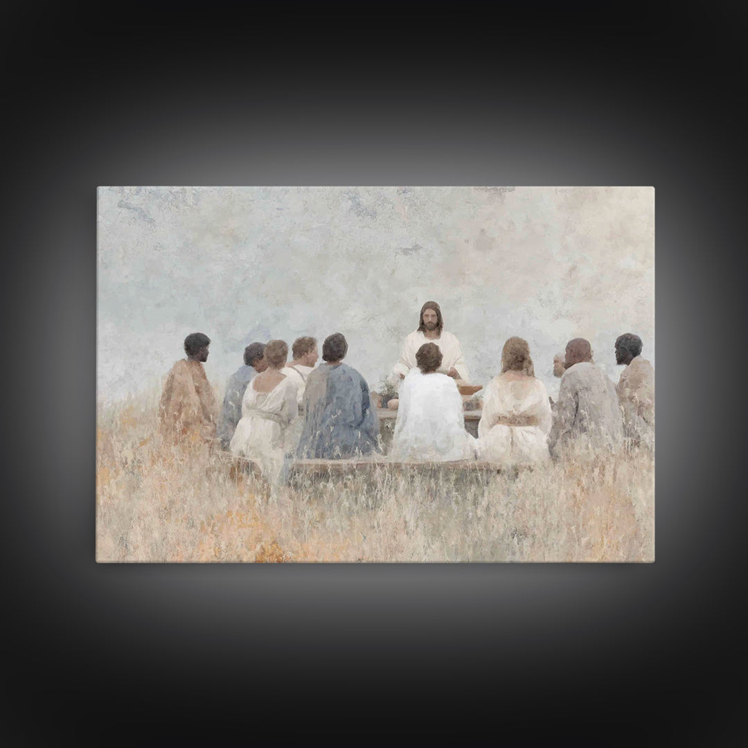 Multitude of Light | Framed Canvas Print | Christian Christmas Art | Christian Wall Art | Jesus Painting | Christian Art Canvas | Christmas