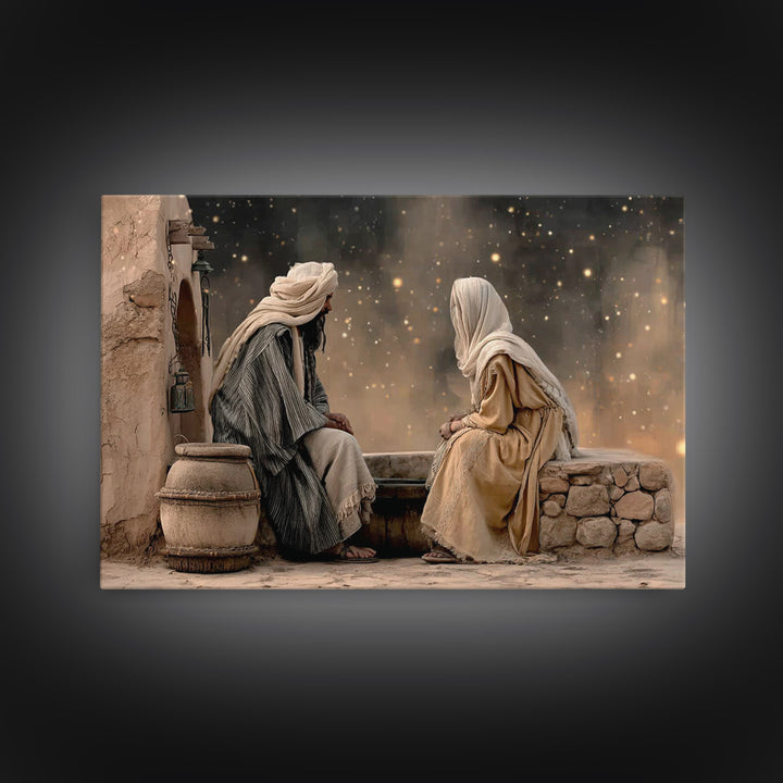 Night Well Wonder, Framed Canvas Print, Christian Wall Art, Jesus Painting, Christian Art Canvas, Moody Christian Art, Christian Gift Ideas