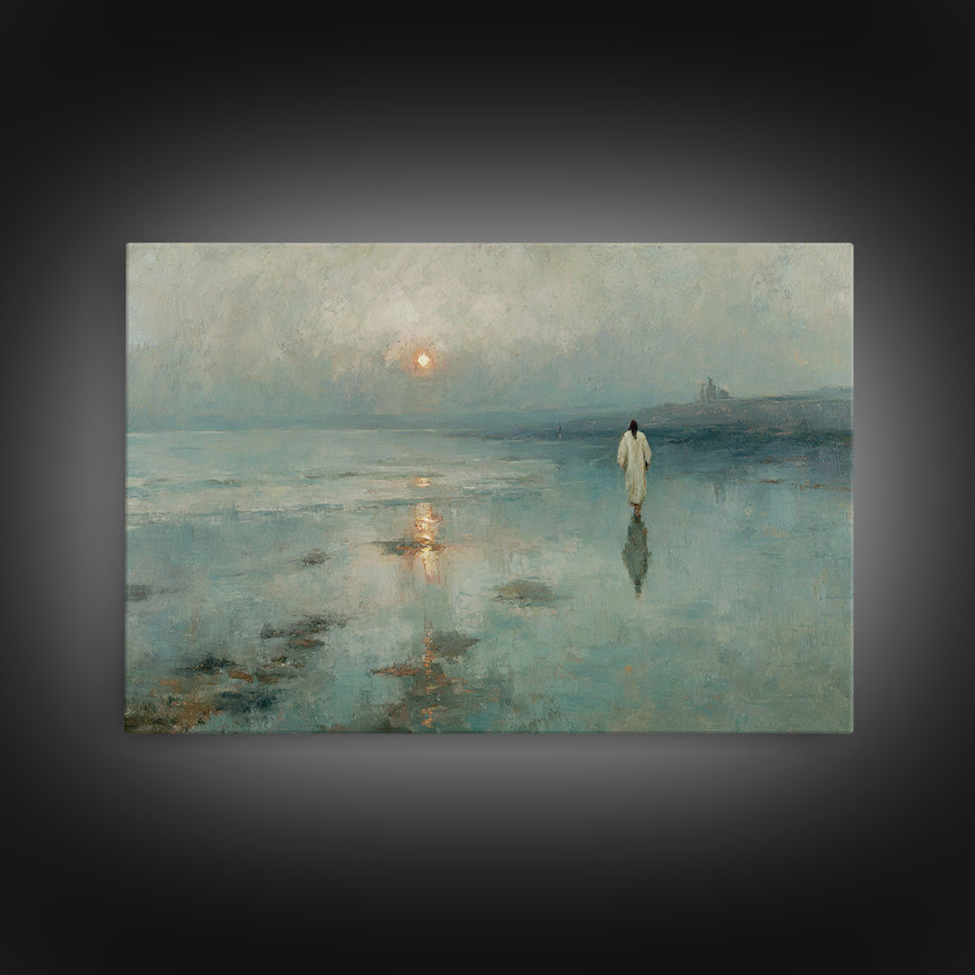Dawn of Faith – Framed Canvas Print – Jesus Painting – Christian Wall Art – Christian Art Canvas – Subtle Christian Art – Christian Paintin