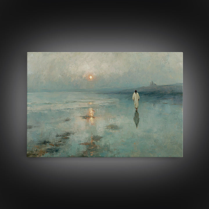 Dawn of Faith – Framed Canvas Print – Jesus Painting – Christian Wall Art – Christian Art Canvas – Subtle Christian Art – Christian Paintin