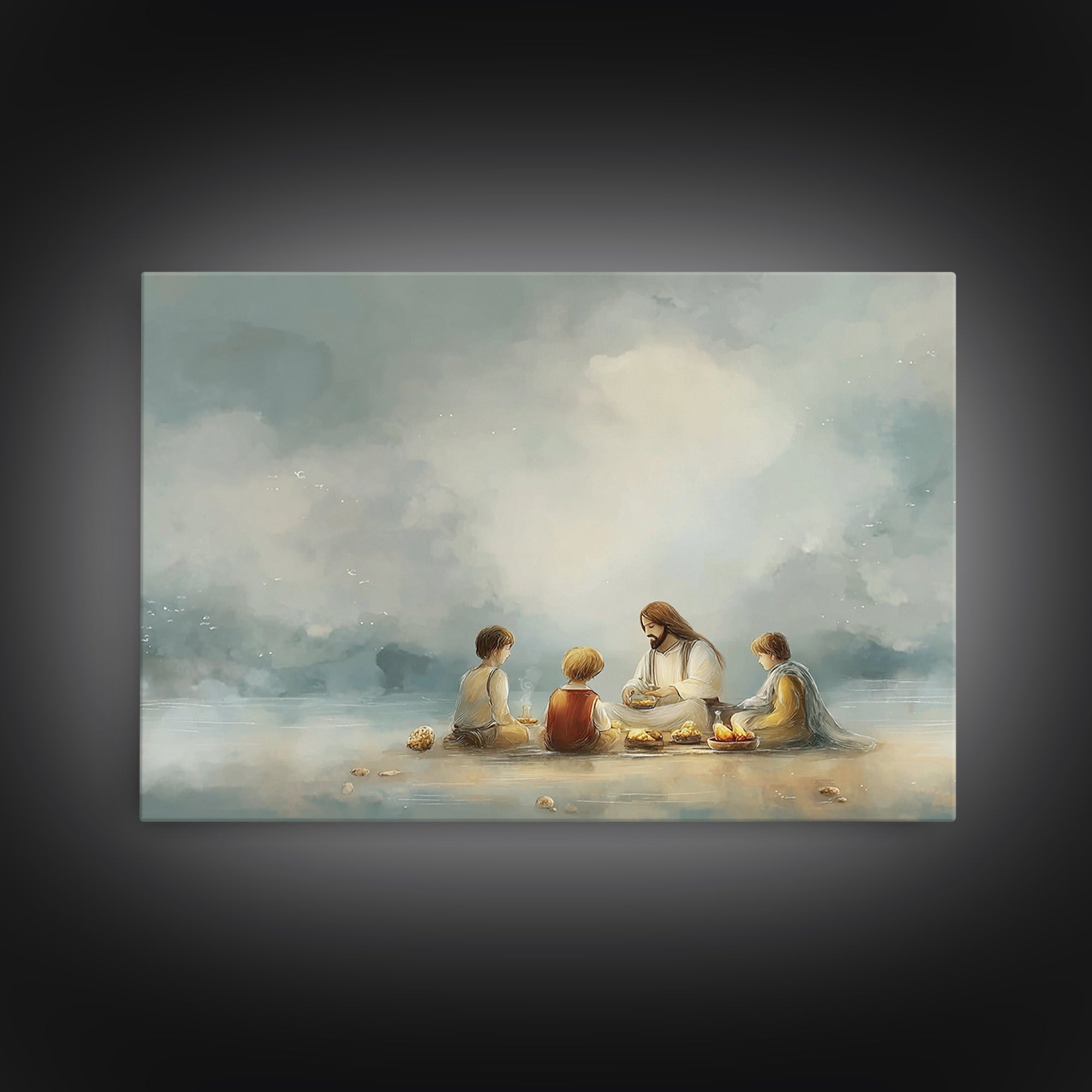 Blossoms Of Grace – Framed Canvas Print – Christian Wall Art – Jesus Painting – Christian Art Canvas – Christian Christmas Art