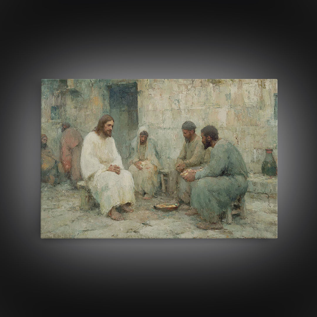 Shore Of Mercy – Framed Canvas Print – Christian Art Print – Christian Wall Art – Jesus Painting – Vintage Christian Art – Christian Christ