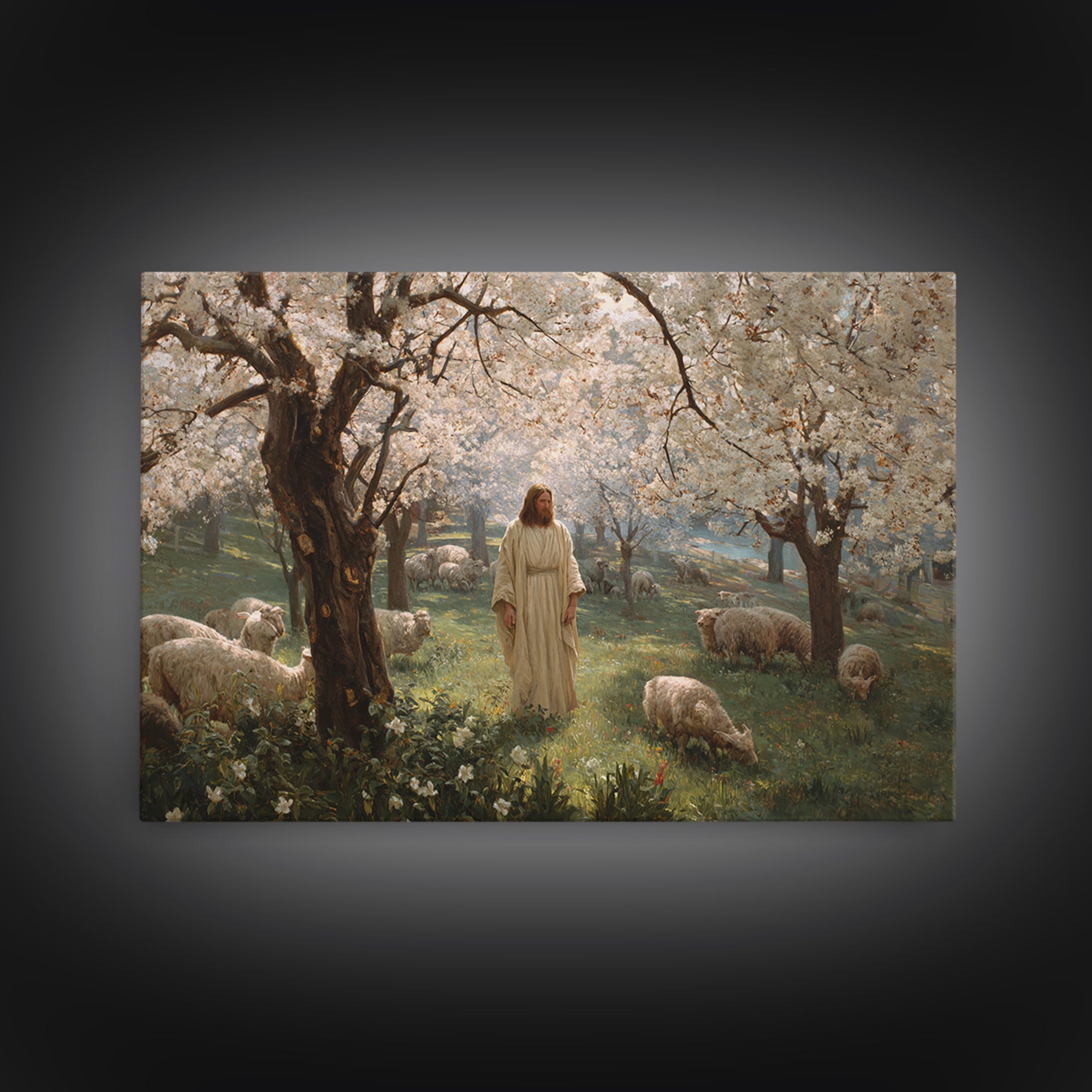 Quiet Fellowship – Framed Canvas Print – Christian Wall Art – Christian Art Canvas – Jesus Painting – Christmas Wall Art – Christian Gift