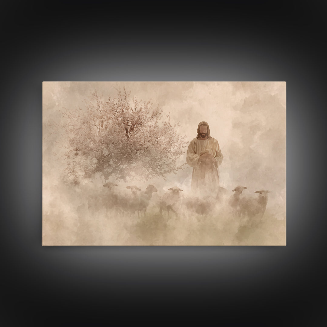Garden Of Hope – Framed Canvas Print – Christian Art – Jesus Painting – Christian Art Canvas – Christmas Art Framed – Christian Decorations